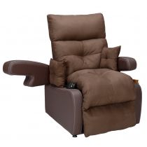 Poltrona Cocoon Elevabile Elettrica 2 Motori in Velluto Marrone