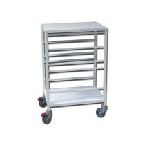 Gima carrello di servizio per vaschette e cestelli ISO in acciaio verniciato con ruote girevoli 65x47x100 cm