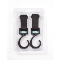 Identites set di 2 ganci portaborse con fibbia in nylon e poliestere per carrozzine e deambulatori nero