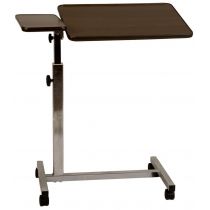 Tavolino da Letto a Due Sezioni in Acciaio Cromato e Laminato