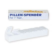 Gima portapillole settimanale con 7 scomparti ed etichette multilingue colore bianco in plastica