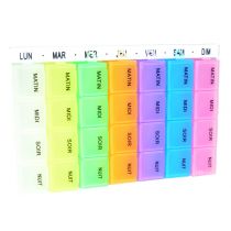 Portapillole settimanale a 7 contenitori estraibili da 4 scomparti Easy - Francese