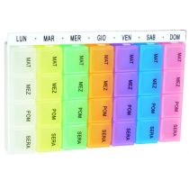 Portapillole settimanale a 7 contenitori estraibili da 4 scomparti Easy - Italiano