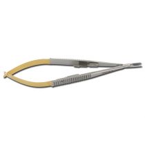 Gima porta aghi Castroviejo retto con morsi in carburo di tungsteno 14 cm punta liscia