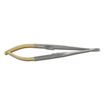 Gima porta aghi Castroviejo retto in acciaio inox AISI 410 con punte in carburo di tungsteno 18 cm