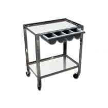Gima carrello in acciaio inox AISI 304 con cassetto in plastica a 4 scomparti e 2 ripiani con bordi