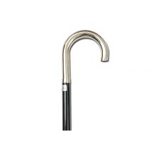 Bastone Leonardo - Manico Curvo in Metallo - Finitura Nera