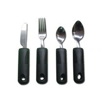 Gima set di 4 posate con impugnatura in gomma lunga 10 cm per presa facile e sicura