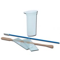 Gima kit per Pap Test sterile con guanti in lattice, spatola in legno, spazzolino e vetrini