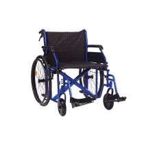 Wimed Excel Plus HD Carrozzina Bariatrica Pieghevole Blu Acciaio Doppia Crociera 50/56/60 cm