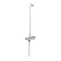Thermomat Serie Vital Colonna Doccia Sicurezza Soffione Inclinato Acciaio Inox Nero Opaco