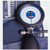 Gima Roma sfigmomanometro tradizionale per adulti con bracciale blu in nylon e quadrante 65 mm