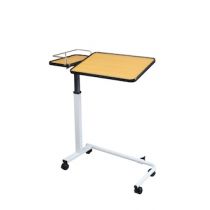 Vassoio Da Letto A Carrello Inclinabile con Ruote e Base Larga