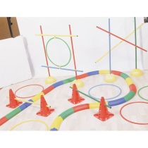 Kit di Motricità Equilibrio per Anziani – Percorso di Equilibrio con Ostacoli e Travi, Set Completo per Allenamento della Motricità