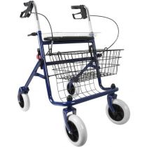 IDEAL - Deambulatore Rollator Pieghevole in Acciaio Blu con Sedile e Cestello