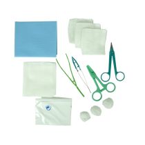 Gima Kit di medicazione sterile con pinze, forbici Littauer, compresse e telino in TNT+PE