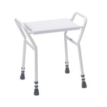 Identites Oasis sgabello da doccia con braccioli regolabile in altezza sedile rimovibile bianco