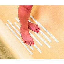 Identites set di 20 strisce antiscivolo in gomma per vasca e doccia bianche trattate antimuffa 21,5 cm