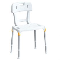 Identites Capri sedia da doccia regolabile con schienale fisso e maniglie laterali bianca in plastica