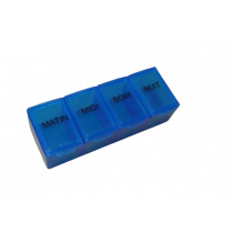 Identites portapillole giornaliero con 4 scomparti facili da aprire blu in plastica 85x30x25 mm