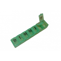 Identites portapillole settimanale con scomparti giornalieri colore verde in plastica 150x32x26 mm