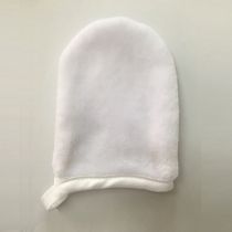 Identites guanto struccante lavabile e riutilizzabile in microfibra ipoallergenica rifinito con seta bianco