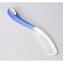 Identites Beauty pettine ergonomico con manico lungo 37 cm e denti curvi leggero blu e bianco