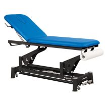 Table 2 Plans Noire HD Ecopostural — Lettino da Esame Elettrico Professionale, Altezza Regolabile 47–90 cm, Schienale Inclinabile 70°, Struttura in Acciaio Nero, Portata 250 kg, Rivestimento Sanitized M2, Foro Facciale e Portarotolo