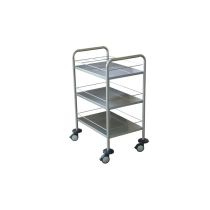 Guéridon Inox Professionale con Ruote e Paracolpi – Carrello Medico in Acciaio Inossidabile a Due o Tre Piani