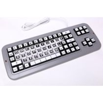 Helpicare Didakeys Tastiera Facilitata per Ipovedenti Bianco/Nero Tasti Grandi USB PS2