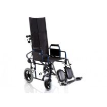 Ardea Comfy-S Go carrozzina pieghevole con schienale regolabile nero in acciaio e nylon imbottito