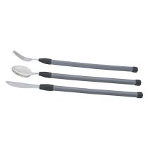 Identites Posate Flessibili per Disabili Grigio Schiuma Morbida Acciaio Inossidabile 42-45 cm