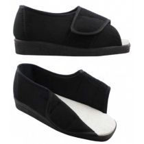 Scarpa Post-Operatoria Punta Aperta Nera con Velcro e Suola Antiscivolo