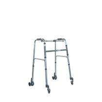 Deambulatore Pieghevole con 4 Ruote in Alluminio - Ruote Posteriori Gemellate e Anteriori Piroettanti