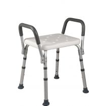 Sedile da Doccia Regolabile con Braccioli Estraibili e Antiscivolo