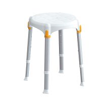Identites Capri sgabello doccia rotondo regolabile in altezza 39-54 cm bianco materiale resistente 150 kg