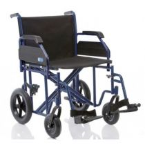 Ardea Next carrozzina pieghevole bariatrica in acciaio verniciato con seduta in nylon nero e ruote solide