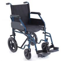 Ardea Go carrozzina pieghevole con telaio in acciaio, seduta in nylon nero e ruote in PU