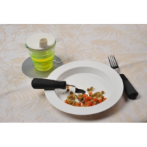 Identites piatto ergonomico ultraresistente in copoliestere bianco con bordi alti antiscivolo e fondo inclinato