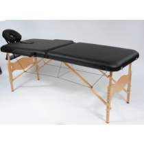 Identites lettino pieghevole per massaggi con struttura in faggio e rivestimento in PVC nero impermeabile
