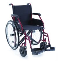 Ardea Start 2 carrozzina pieghevole ad autospinta con telaio in acciaio rosso seduta 45 cm nylon