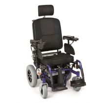 Ardea Aries Tilting carrozzina elettrica multifunzione in acciaio blu con schienale reclinabile
