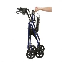 Deambulatore Rollator Pieghevole in Alluminio con 4 Ruote Grandi