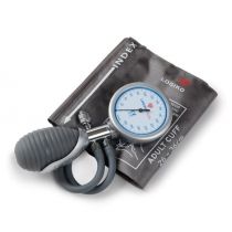 Logiko sfigmomanometro aneroide palmare con due tubi, bracciale in nylon, monopalla in PVC, grigio