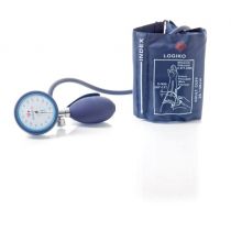 Logiko sfigmomanometro aneroide palmare con monopalla, bracciale in nylon blu, latex free