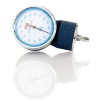 Logiko manometro analogico con quadrante blu e corpo in metallo per misurazione della pressione