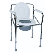 Sedia Pieghevole Comoda 4 in 1 per Wc o Doccia Altezza Regolabile 45-55 cm