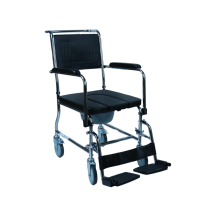 Sedia Comoda WC Imbottita con Rotelle in Acciaio e Freni