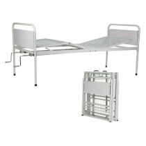 Letto Pieghevole a Rete con Due Manovelle in Acciaio Bianco