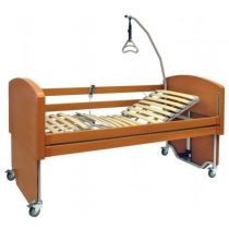 Letto Elettrico Rebecca con Doghe in Legno e Asta Solleva Malati